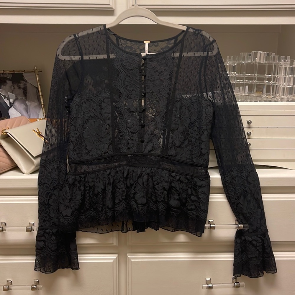 Beautiful Free people black lace top